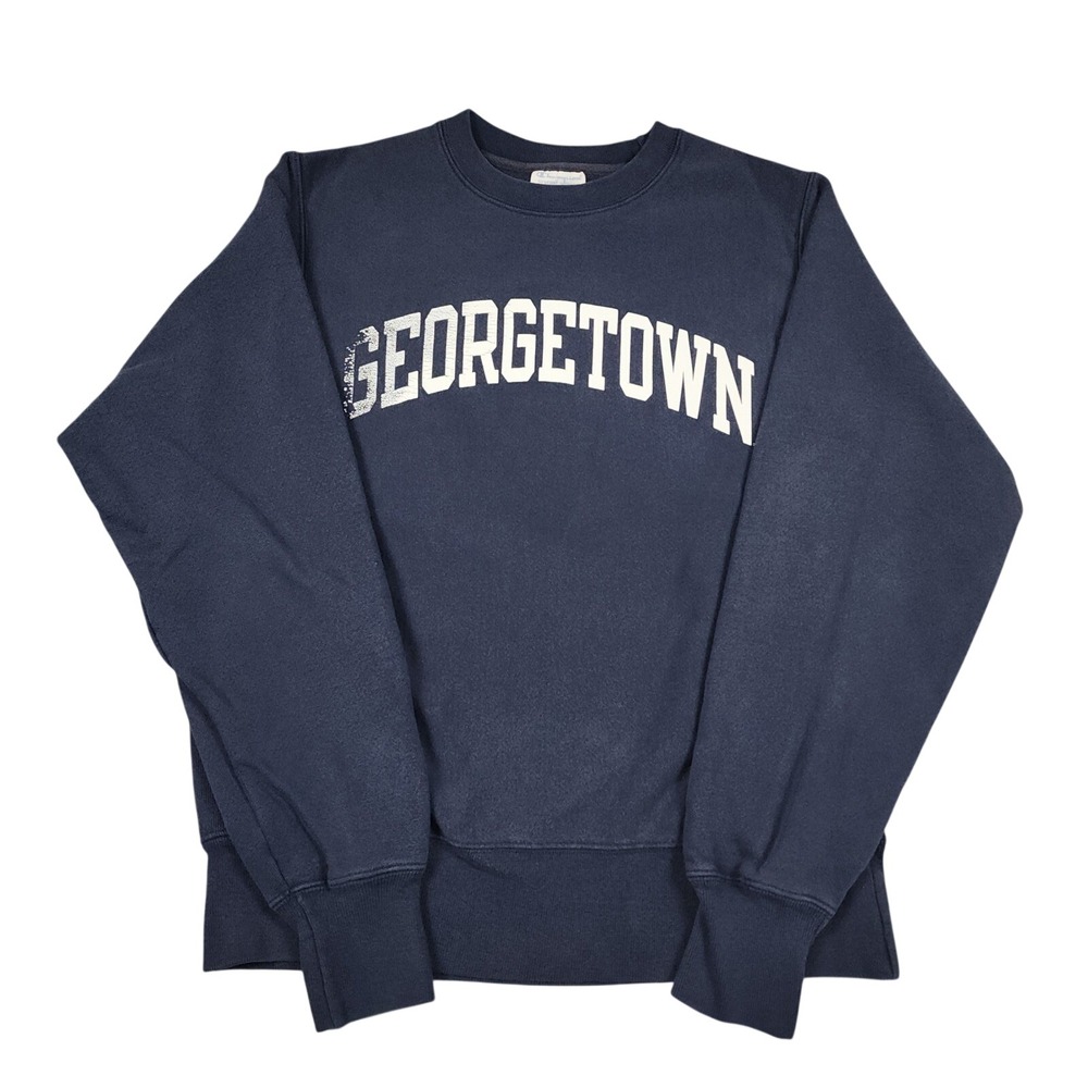 Vintage Champion Georgetown Reverse Weave Sweatshirt Mens Small Navy Crewneck